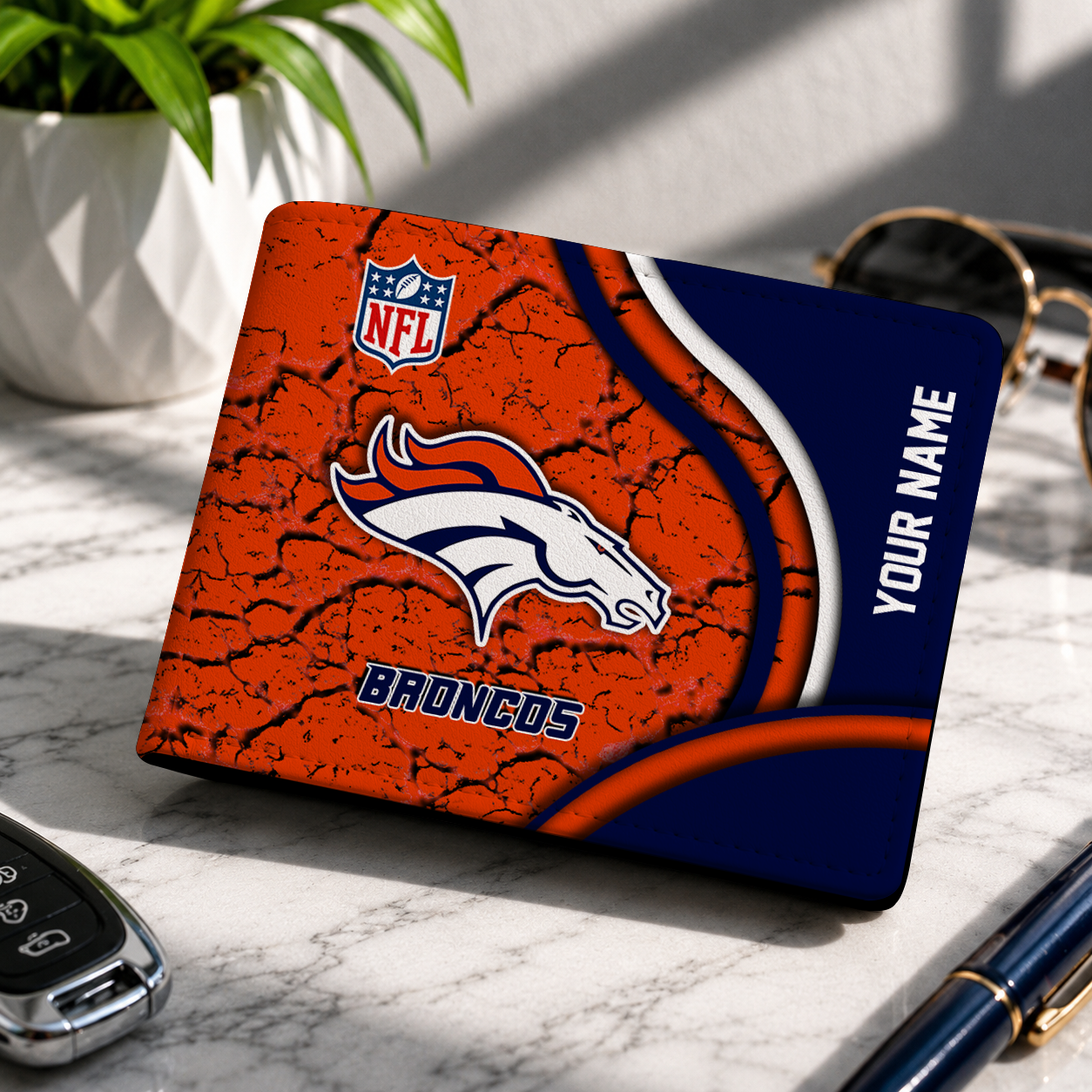 LIMITED EDITION - NEW CUSTOMIZED NFL13 DVB DENVER BRONCOS LEATHER WALLET