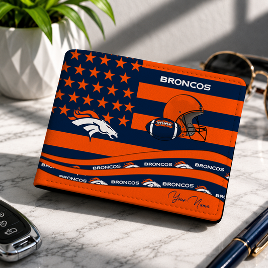 FINAL SALE - NEW CUSTOMIZED NFL13 DVB DENVER BRONCOS LEATHER WALLET