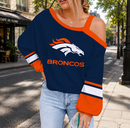 LIMITED EDITION - NEW CUSTOMIZED NFL13 DVB DENVER BRONCOS DROP SHOULDER SWEATSHIRT