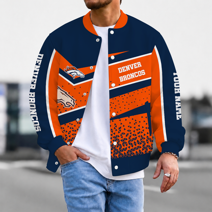 FLASH SALE - NEW CUSTOMIZED NFL13 DVB DENVER BRONCOS SATIN VARSITY & BASEBALL JACKET