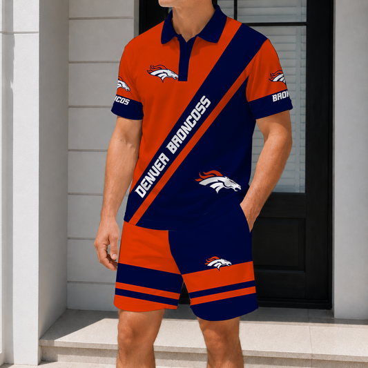 FINAL SALE - NEW CUSTOMIZED NFL13 DVB DENVER BRONCOS POLO SHIRT & SHORT PANTS SET