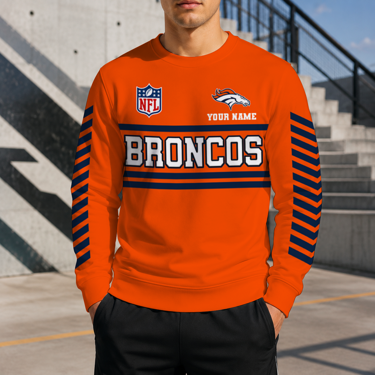 FINAL SALE - NEW CUSTOMIZED NFL13 DVB DENVER BRONCOS UNISEX SWEATSHIRT