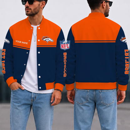 FINAL SALE - NEW CUSTOMIZED NFL13 DVB DENVER BRONCOS SATIN VARSITY & BASEBALL JACKET