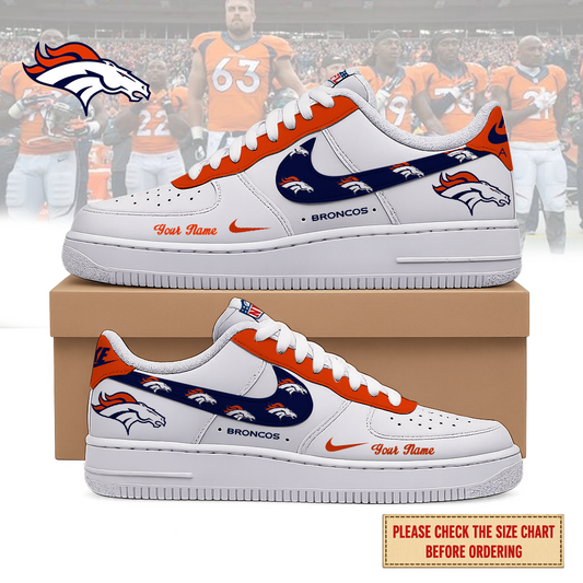 VIRAL EDITION - NEW CUSTOMIZED NFL13 DVB DENVER BRONCOS AF1 SHOES