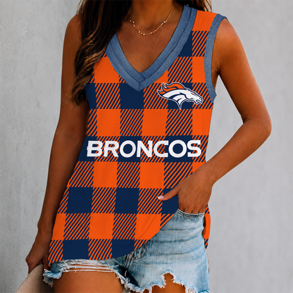 FLASH SALE - NEW CUSTOMIZED NFL13 DVB DENVER BRONCOS WOMEN'S V-NECK TANK TOP