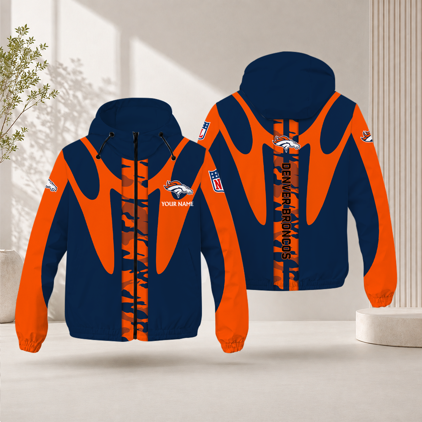 FLASH SALE - NEW CUSTOMIZED NFL13 DVB DENVER BRONCOS WINDBREAKER JACKET