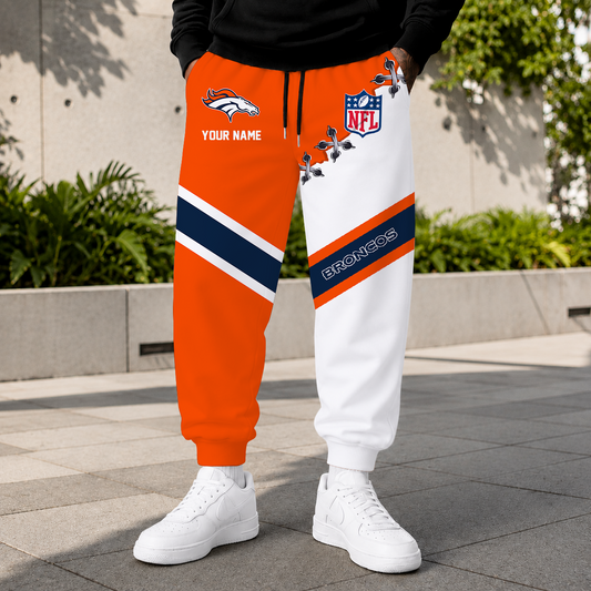 FLASH SALE - NEW CUSTOMIZED NFL13 DVB DENVER BRONCOS SWEATPANTS