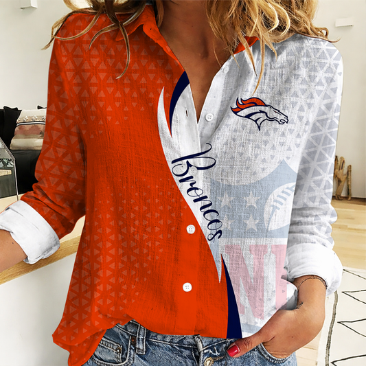 FINAL SALE - NEW CUSTOMIZED NFL13 DVB DENVER BRONCOS WOMEN CASUAL SHIRT