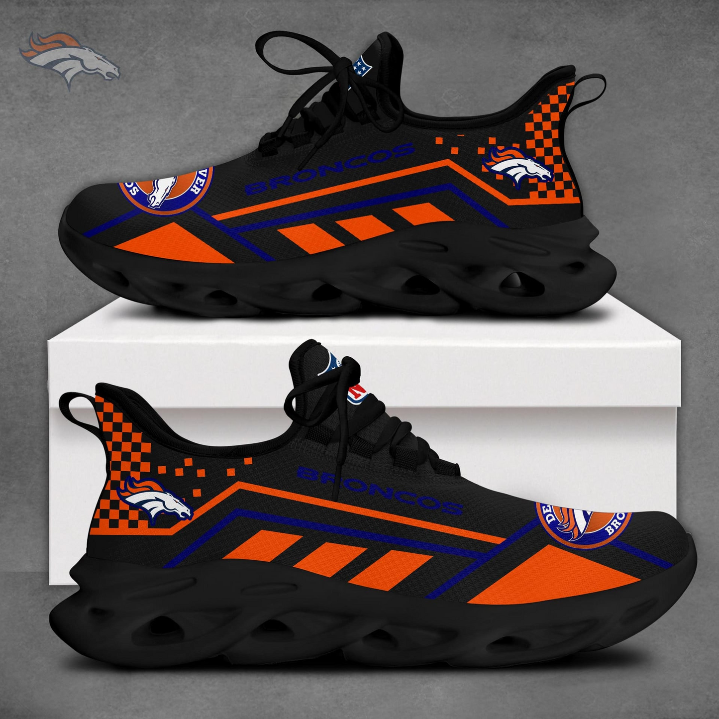 LIMITED EDITION - NEW CUSTOMIZED NFL13 DVB DENVER BRONCOS MAX SOUL SHOES