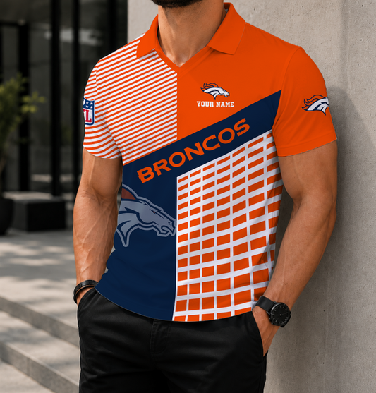 FINAL SALE - NEW CUSTOMIZED NFL13 DVB DENVER BRONCOS POLO SHIRT