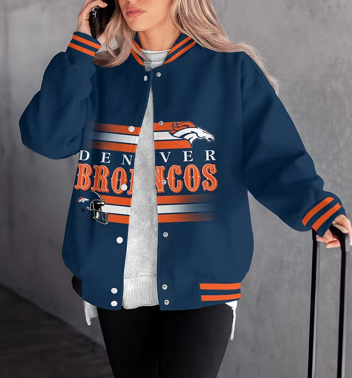 FINAL SALE - NEW CUSTOMIZED NFL13 DVB DENVER BRONCOS SATIN VARSITY & BASEBALL JACKET