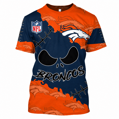 SPECIAL EDITION - NEW CUSTOMIZED NFL13 DVB DENVER BRONCOS HALLOWEEN SKULL APPAREL FOR FANS