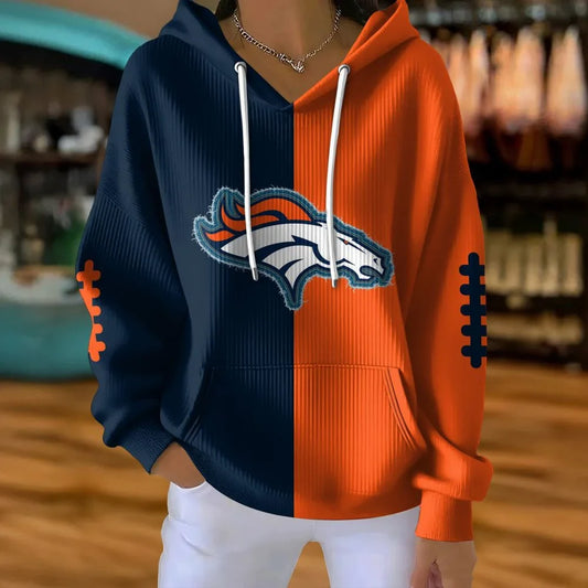 VIRAL EDITION - NEW CUSTOMIZED NFL13 DVB DENVER BRONCOS RIBBED HOODIE & SWEATSHIRT