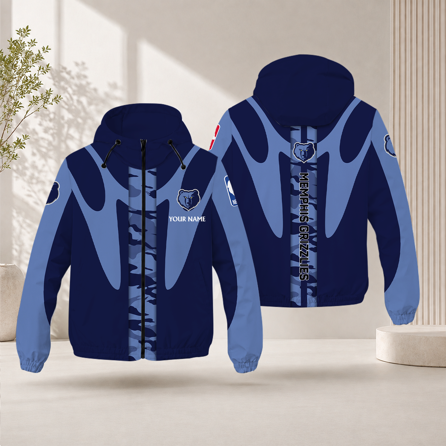 FINAL SALE - NEW CUSTOMIZED NBA13 MGR MEMPHIS GRIZZLIES WINDBREAKER JACKET