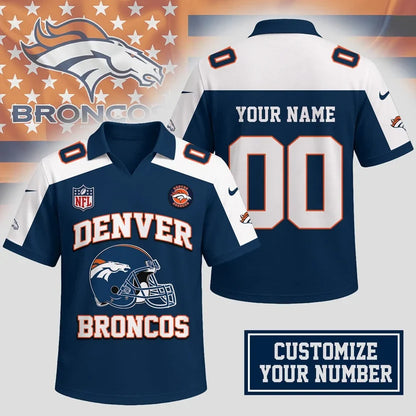 HOT DEAL - NEW CUSTOMIZED NFL13 DVB DENVER BRONCOS POLO SHIRT