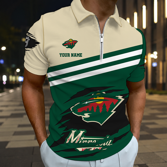 VIRAL EDITION - NEW CUSTOMIZED NHL13 MNW MINNESOTA WILD T-SHIRT, POLO SHIRT, ZIP POLO SHIRT, SWEATSHIRT, HOODIE & ZIP HOODIE
