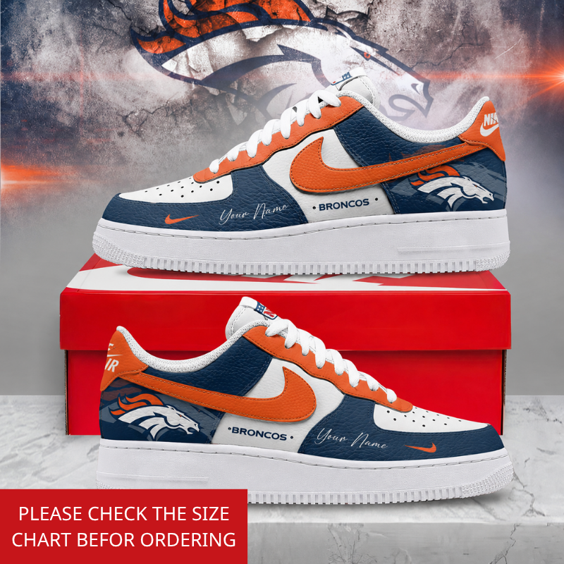 FINAL SALE - NEW CUSTOMIZED NFL13 DVB DENVER BRONCOS AF1 SHOES