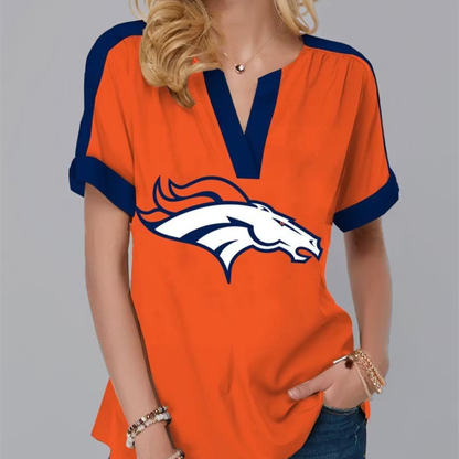 FINAL SALE - NEW CUSTOMIZED NFL13 DVB DENVER BRONCOS V-NECK FEMALE SHIRT