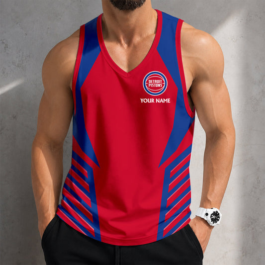 SPECIAL EDITION - NEW CUSTOMIZED NBA14 DPI DETROIT PISTONS MEN'S TANK TOP