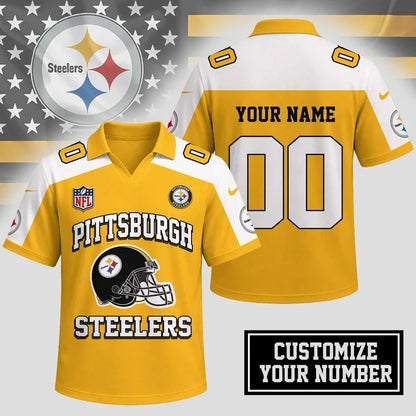HOT DEAL - NEW CUSTOMIZED NFL14 PSB PITTSBURGH STEELERS POLO SHIRT