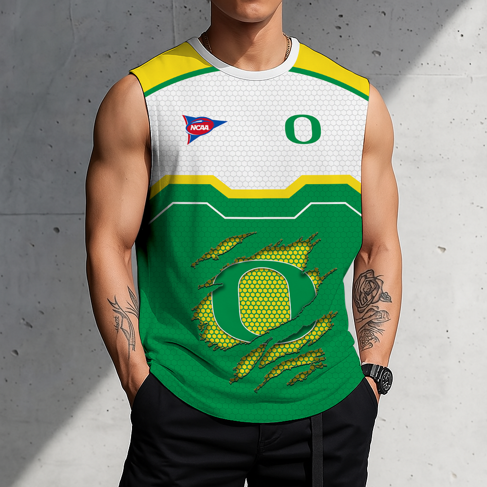 SPECIAL EDITION - NEW CUSTOMIZED NCAA FBS14 OGD OREGON DUCKS MEN'S GYM SHIRT