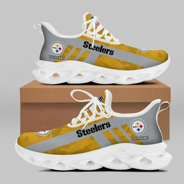 VIRAL EDITION - NEW CUSTOMIZED NFL14 PSB PITTSBURGH STEELERS UNISEX MAX SOUL SHOES