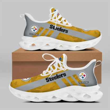 VIRAL EDITION - NEW CUSTOMIZED NFL14 PSB PITTSBURGH STEELERS UNISEX MAX SOUL SHOES