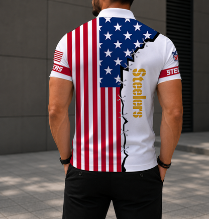 LIMITED EDITION - NEW CUSTOMIZED NFL14 PSB PITTSBURGH STEELERS POLO SHIRT, ZIP POLO SHIRT & T-SHIRTS
