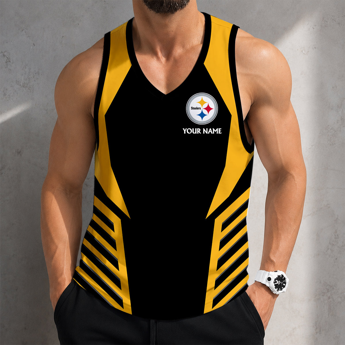 LIMITED EDITION - NEW CUSTOMIZED NFL14 PSB PITTSBURGH STEELERS TANK TOP