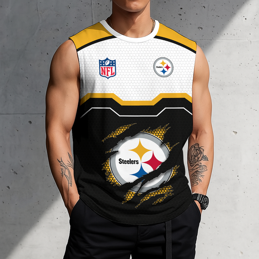FINAL SALE - NEW CUSTOMIZED NFL14 PSB PITTSBURGH STEELERS MEN'S GYM SHIRT