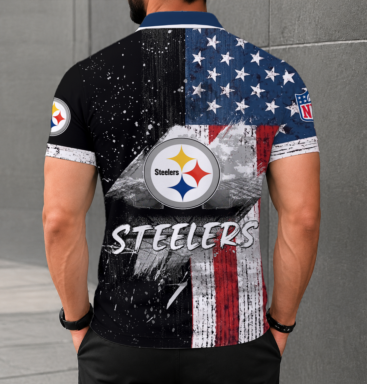 FINAL SALE - NEW CUSTOMIZED NFL14 PSB PITTSBURGH STEELERS POLO SHIRT