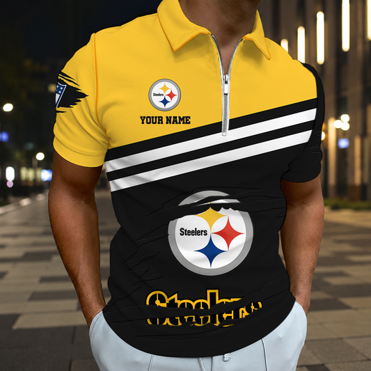 FINAL SALE - NEW CUSTOMIZED NFL14 PSB PITTSBURGH STEELERS T-SHIRT, POLO SHIRT, ZIP POLO SHIRT, SWEATSHIRT, HOODIE & ZIP HOODIE