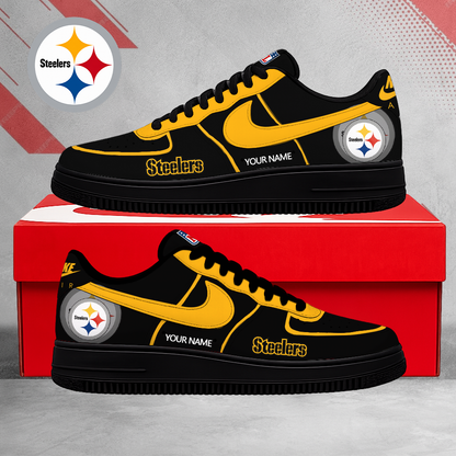 EXCLUSIVE EDITION - NEW CUSTOMIZED NFL14 PSB PITTSBURGH STEELERS AF1 SHOES