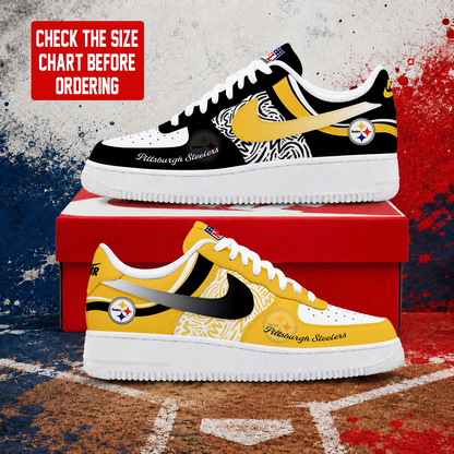 FLASH SALE - NEW CUSTOMIZED NFL14 PSB PITTSBURGH STEELERS AF1 SHOES