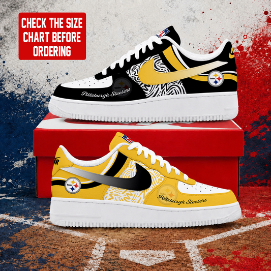 FLASH SALE - NEW CUSTOMIZED NFL14 PSB PITTSBURGH STEELERS AF1 SHOES