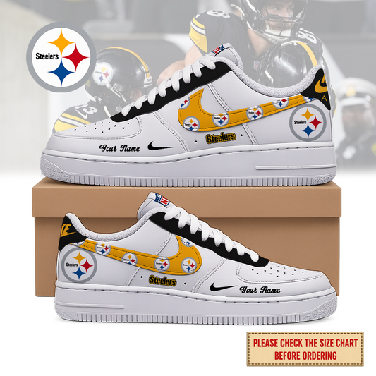 VIRAL EDITION - NEW CUSTOMIZED NFL14 PSB PITTSBURGH STEELERS AF1 SHOES