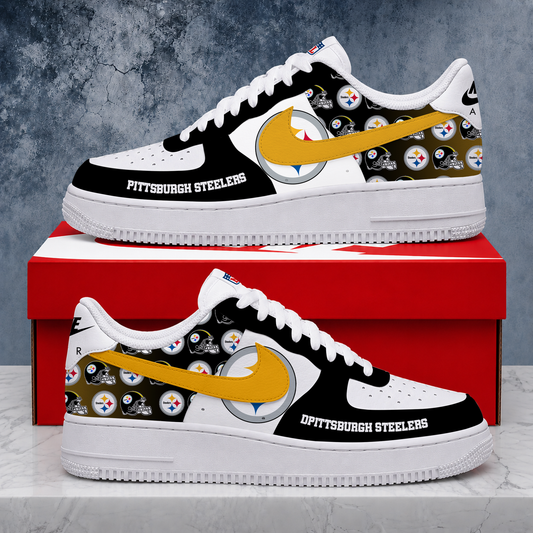 FINAL SALE - NEW CUSTOMIZED NFL14 PSB PITTSBURGH STEELERS AF1 SHOES