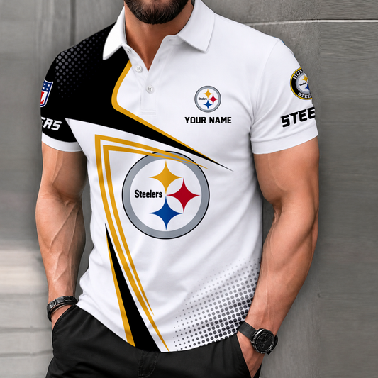 FINAL SALE - NEW CUSTOMIZED NFL14 PSB PITTSBURGH STEELERS T-SHIRT, POLO SHIRT, ZIP POLO SHIRT, SWEATSHIRT, HOODIE & ZIP HOODIE