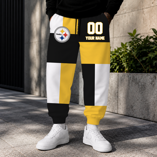 VIRAL EDITION - NEW CUSTOMIZED NFL14 PSB PITTSBURGH STEELERS SWEATPANTS