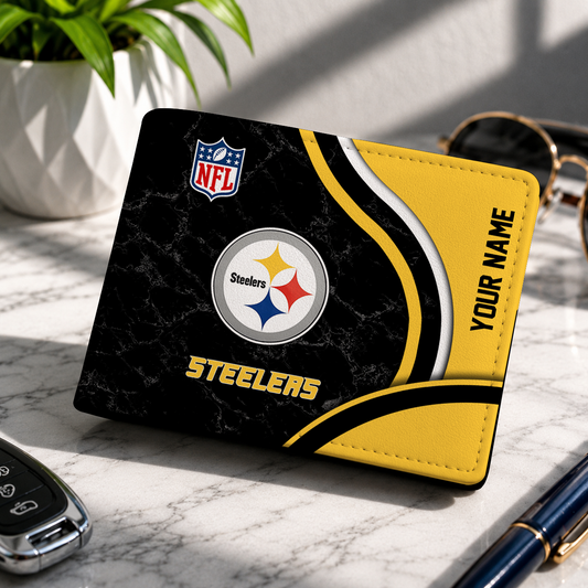 LIMITED EDITION - NEW CUSTOMIZED NFL14 PSB PITTSBURGH STEELERS LEATHER WALLET