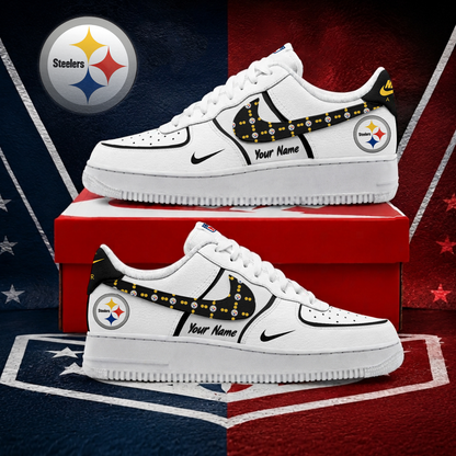 FINAL SALE - NEW CUSTOMIZED NFL14 PSB PITTSBURGH STEELERS AF1 SHOES