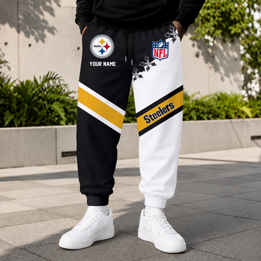 FLASH SALE - NEW CUSTOMIZED NFL14 PSB PITTSBURGH STEELERS SWEATPANTS