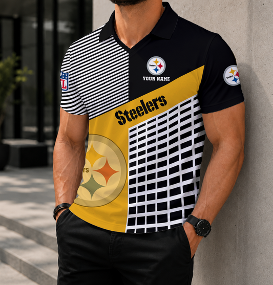 FINAL SALE - NEW CUSTOMIZED NFL14 PSB PITTSBURGH STEELERS POLO SHIRT