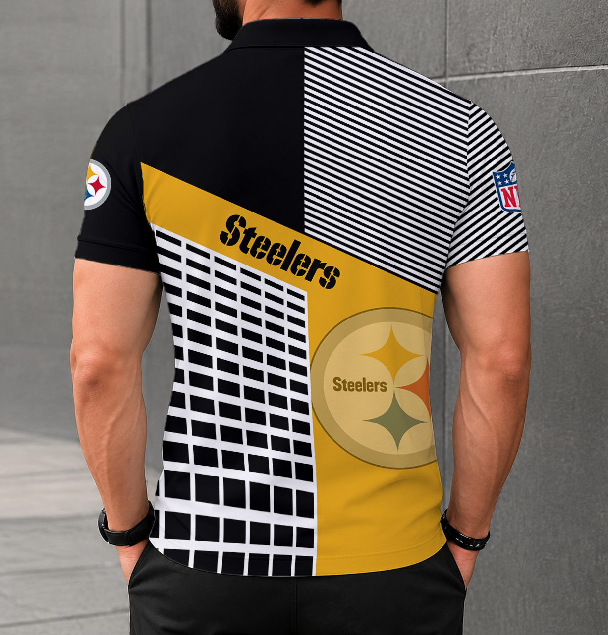 FINAL SALE - NEW CUSTOMIZED NFL14 PSB PITTSBURGH STEELERS POLO SHIRT