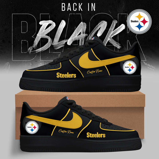 FINAL SALE - NEW CUSTOMIZED NFL14 PSB PITTSBURGH STEELERS AF1 SNEAKERS