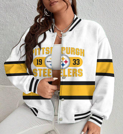 FINAL SALE - NEW CUSTOMIZED NFL14 PSB PITTSBURGH STEELERS SATIN VARSITY & BASEBALL JACKET