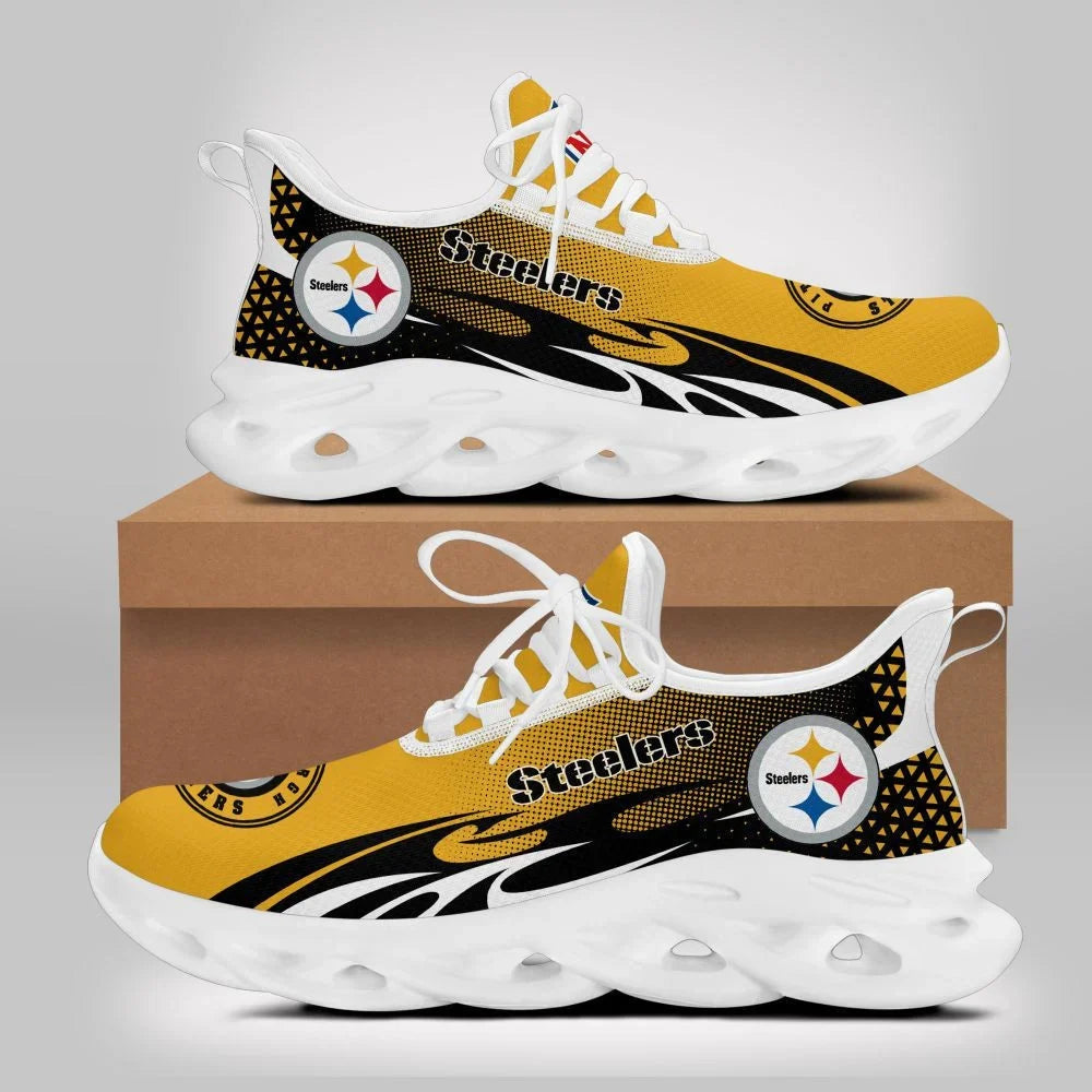 VIRAL EDITION - NEW CUSTOMIZED NFL14 PSB PITTSBURGH STEELERS UNISEX MAX SOUL SHOES
