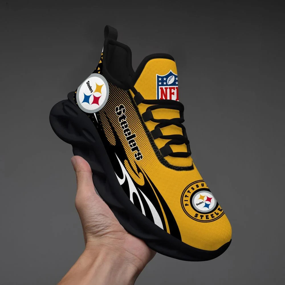 VIRAL EDITION - NEW CUSTOMIZED NFL14 PSB PITTSBURGH STEELERS UNISEX MAX SOUL SHOES