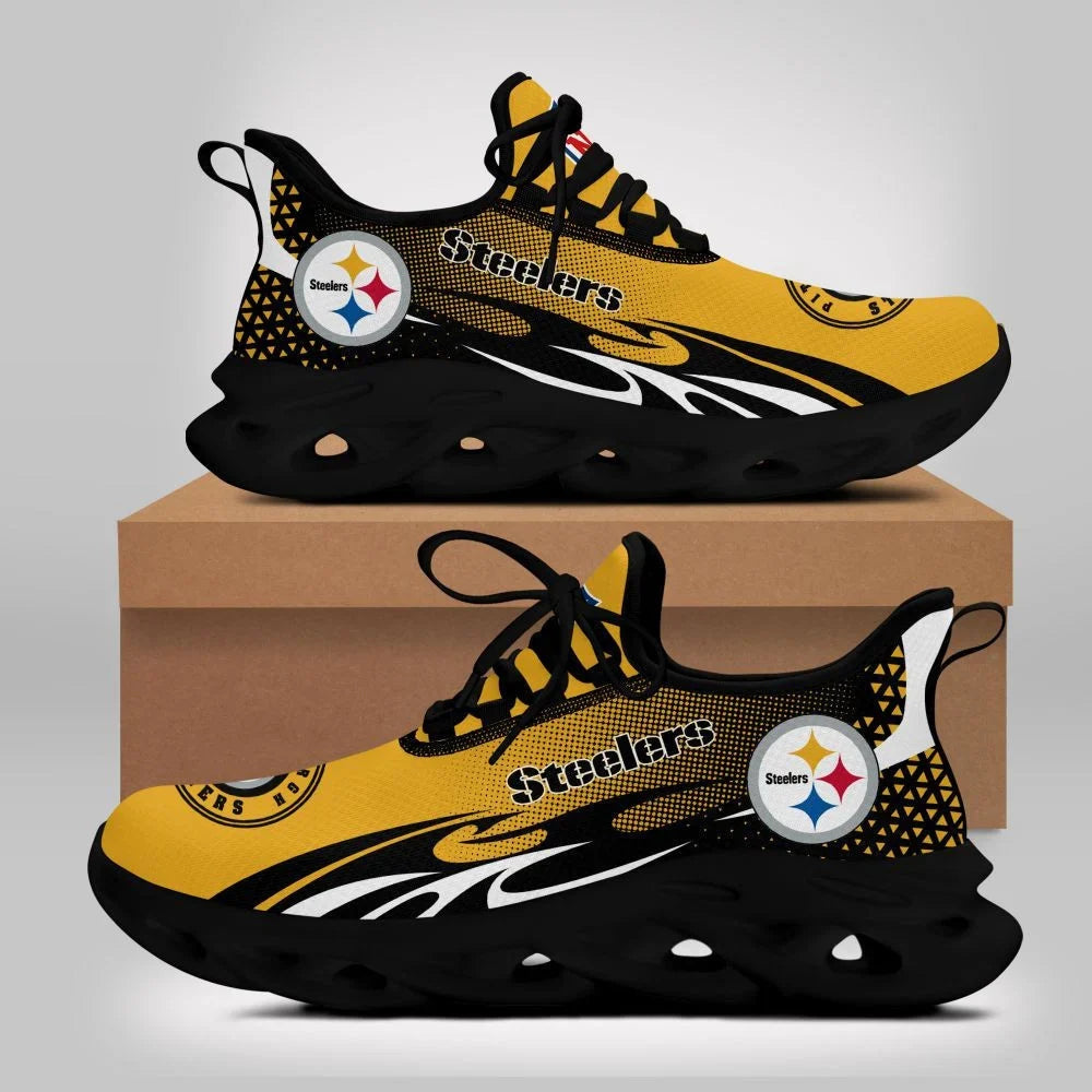 VIRAL EDITION - NEW CUSTOMIZED NFL14 PSB PITTSBURGH STEELERS UNISEX MAX SOUL SHOES