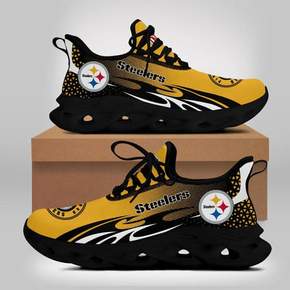 VIRAL EDITION - NEW CUSTOMIZED NFL14 PSB PITTSBURGH STEELERS UNISEX MAX SOUL SHOES